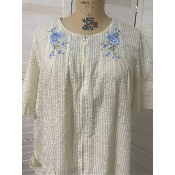 Charter Club Intimates Nightgown Housecoat Robe Seersucker Cotton Modest Large - Picture 2 of 8